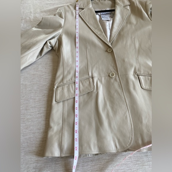 Pamela McCoy Leather Jacket Cream Size Large - Picture 10 of 16